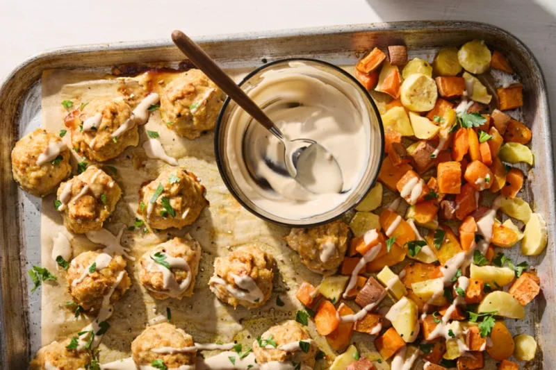 A Hearty and Hormone-Supportive Chicken Meatball and Roasted Vegetable Dinner Offers a Flavorful Solution for Busy Weeknights