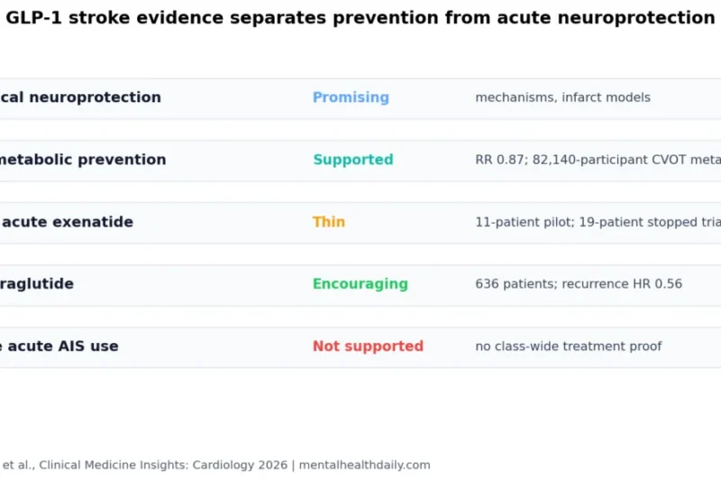 GLP-1 Receptor Agonists: Strong Prevention Signals, But Not Yet for Acute Stroke Neuroprotection