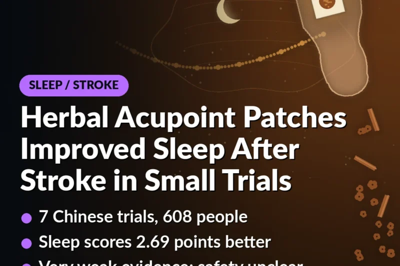 Herbal Patches on Acupoints Show Promise for Post-Stroke Sleep, Though Evidence Remains Preliminary